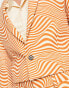 Фото #3 товара ASOS DESIGN skinny cropped suit jacket in white and orange swirl print