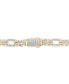 ფოტო #4 პროდუქტის Men's Diamond Figaro Link Bracelet Necklace (1 ct. t.w.) in 10k Gold