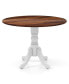 Фото #8 товара 4-Person Dining Table Wooden Kitchen Table with Solid Rubber Wood Frame for Kitchen