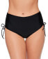 Фото #1 товара Solid Shirred-Side High-Waist Bikini Bottoms, Created for Macy's