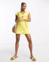 Фото #2 товара River Island Petite cut out frill sleeve mini dress in yellow