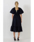 Фото #4 товара Women's Puff-Sleeved Midi Dress