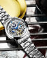 ფოტო #2 პროდუქტის Men's Silver Tone Stainless Steel Bracelet Watch 47mm