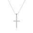 Silver necklace Cross AGS1595/47 (chain, pendant) silver, clear - фото #1