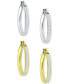 2-Pc. Set Cubic Zirconia Small Hoop Earrings in Sterling Silver & 18k Gold-Plate, 0.78", Created for Macy's