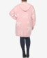 ფოტო #2 პროდუქტის Plus Size Hooded Open Front Sherpa Sweater