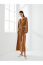 Фото #1 товара Платье женское Koton Удлиненное с V-образным вырезом и поясом