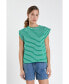 Фото #2 товара Women's Stripe Rib Cotton T-shirt