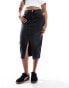 Фото #1 товара Vero Moda denim midaxi skirt with front split in washed black