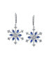 ფოტო #3 პროდუქტის Frozen Winter Holiday Party Snowflake Lever back Dangle Drop Earrings For Women For Teen Ice Blue Cubic Zirconia CZ
