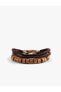Фото #1 товара Браслет Koton Набор на запястье из трех деревянных бусинных браслетов на коже