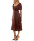 ფოტო #4 პროდუქტის Juniors' Crochet-Trim Tie-Back Midi Dress