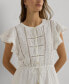 Фото #3 товара Women's Flutter-Sleeve Fit & Flare Dress