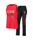 Women's Black, Red Distressed Atlanta Falcons Muscle Tank Top and Pants Lounge Set