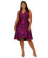 ფოტო #1 პროდუქტის Plus Size Floral Jacquard High-Low-Hem Dress