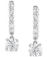 ფოტო #3 პროდუქტის Lab Grown Diamond Dangle Small Hoop Earrings (1-1/2 ct. t.w.) in 14k White Gold