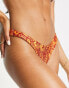 Фото #1 товара Weekday high leg snake print bikini bottom in orange - ORANGE