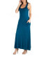 ფოტო #3 პროდუქტის Women's Scoop Neck Sleeveless Maxi Dress with Pockets