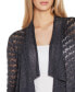 Women's Pointelle Stich Flowy Open Cardigan