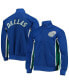 Men's Dallas Mavericks Blue Hardwood Classics 75th Anniversary Authentic Warmup Full-Snap Jacket