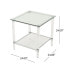 Фото #4 товара Ultra-Modern Tempered Glass Accent End Table Acrylic, Iron, Clear