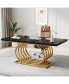Фото #2 товара Tribe signs 63" Modern Office Desk, Executive Desk, Large Computer Desk Home Office Desk with Gold Metal Frame