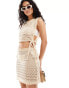 Фото #1 товара Pieces lace mini skirt beach co-ord in cream