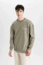 Erkek Sweatshirt Haki C1665ax/kh262