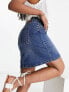 Vila denim mini skirt in medium blue wash