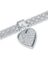 ფოტო #4 პროდუქტის Cubic Zirconia Heart Charm Bismark Chain Bracelet, Created for Macy's