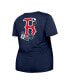 ფოტო #4 პროდუქტის Women's Navy Boston Red Sox Plus Size Two-Hit Front Knot T-shirt