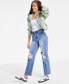 Фото #3 товара Juniors' Super High Rise Distressed 90s Wide Leg Jeans