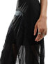 Фото #3 товара ASOS DESIGN Tall sheer bias maxi skirt with contrast lace inserts in black