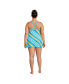 Фото #2 товара Plus Size High Neck Swim Dress One Piece Swimsuit Adjustable Straps
