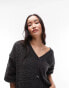 Фото #4 товара Topshop knitted boucle contrast rib cardigan in charcoal