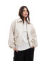 Pull&Bear faux suede bomber jacket in sand