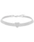 ფოტო #1 პროდუქტის Cubic Zirconia Heart Mesh Link Bracelet in Sterling Silver