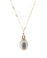 Фото #2 товара Etta Genuine Black Mother of Pearl Oval Pendant Necklace