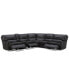 Фото #5 товара CLOSEOUT! Binardo 136" 6 Pc. Zero Gravity Leather Sectional with 3 Power Recliners and 1 Console, Created for Macy's