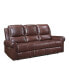 Фото #1 товара White Label Florentina 82" Leather Match Power with Power Headrests Double Reclining Sofa
