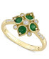 ფოტო #1 პროდუქტის Emerald (1/3 ct. t.w.) & Diamond (1/10 ct. t.w.) Statement Ring in 14k Gold