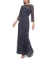 ფოტო #5 პროდუქტის Women's Lace 3/4-Sleeve Mermaid Gown