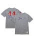 Фото #1 товара Men's Hank Aaron Heather Gray Atlanta Braves Cooperstown Collection Legends T-Shirt