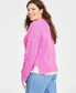 Women's Cable-Knit-Mesh Crewneck Long-Sleeve Sweater, Created for Macy's