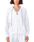 Sundry Sherpa Lace-Up Hoodie Women's White 0