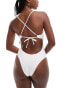 Фото #2 товара Free Society cut out back swimsuit in off white