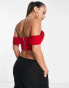 Jaded Rose Tall drape sleeve corset top in red