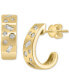 ფოტო #1 პროდუქტის EFFY® Diamond Small C-Hoop Earrings (1/4 ct. t.w.) in 14k Gold, 0.5"