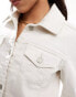 Фото #2 товара Hollister cropped denim jacket in white