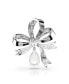 ფოტო #1 პროდუქტის Bow, White, Rhodium Plated Volta Brooch